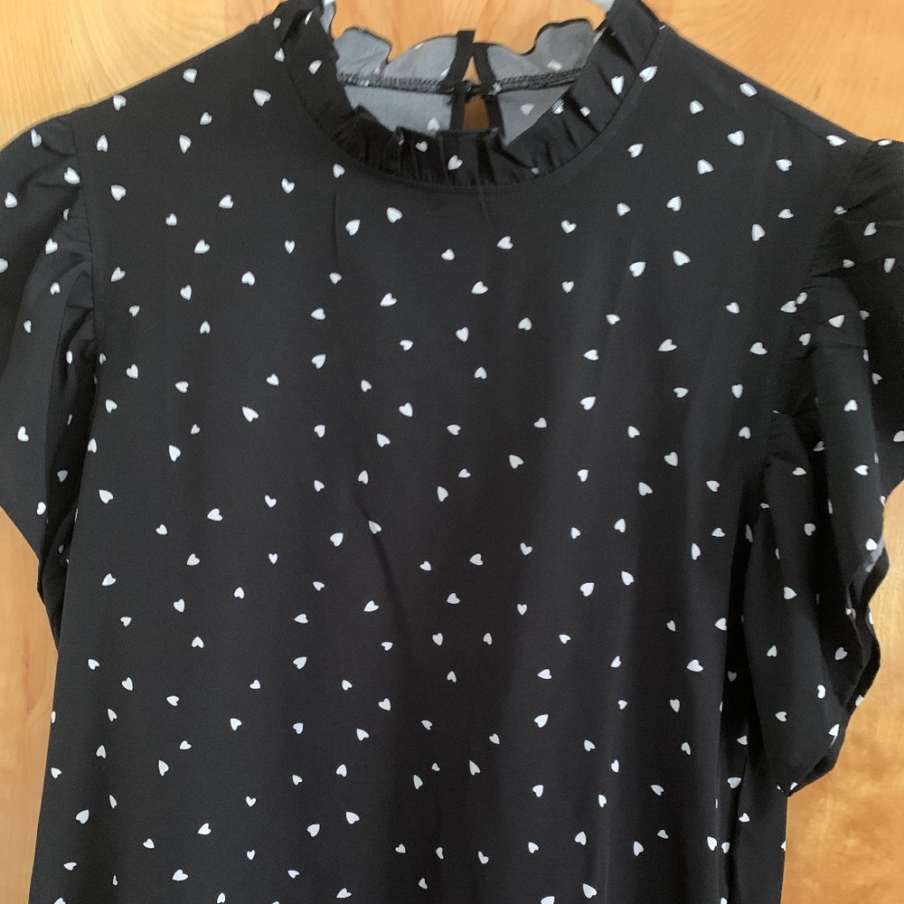 SHEIN Heart and  Ruffle Blouse